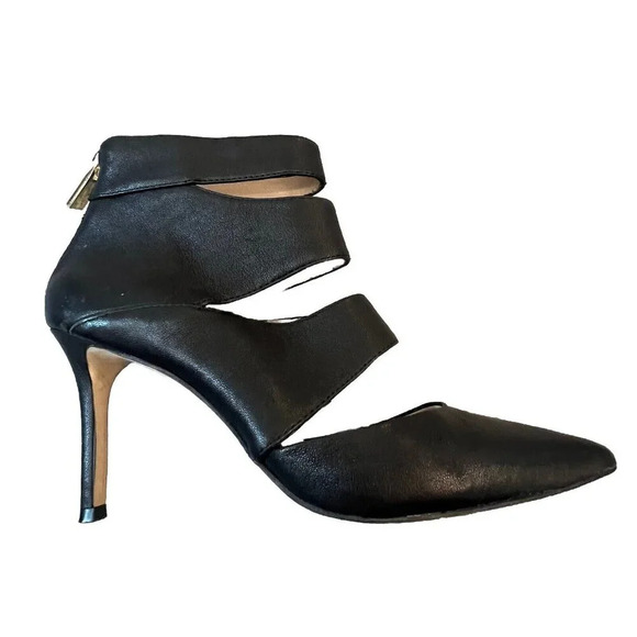 Louise et Cie Women's Leather Cutout Accent Pumps Heels Size 8 Black Designer - Picture 1 of 8